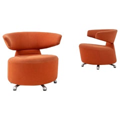 20th Century Italian Swivelling Armchairs by Cassina, a Pair
