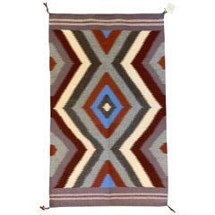 Vintage Navajo Red Mesa Style Four Corners Area Rug