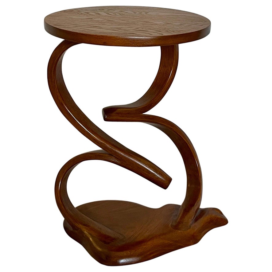 Side Table No. 7 - Vrksa Series - Bent Ash Wood, Solid Top For Sale