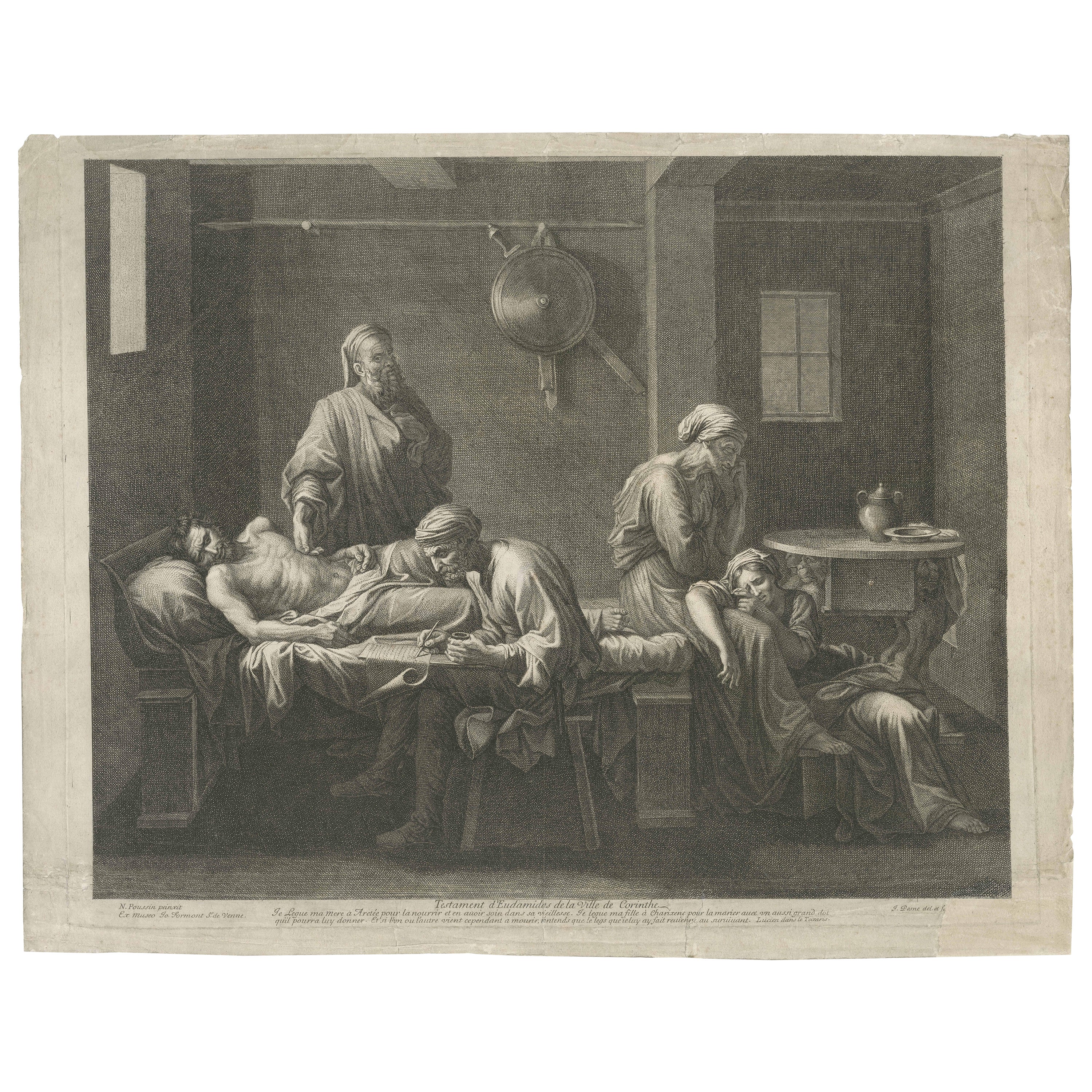 Les derniers moments d'Eudamidas : une scène du « Toxaris, ou amitié » de Lucian, vers 1680 en vente