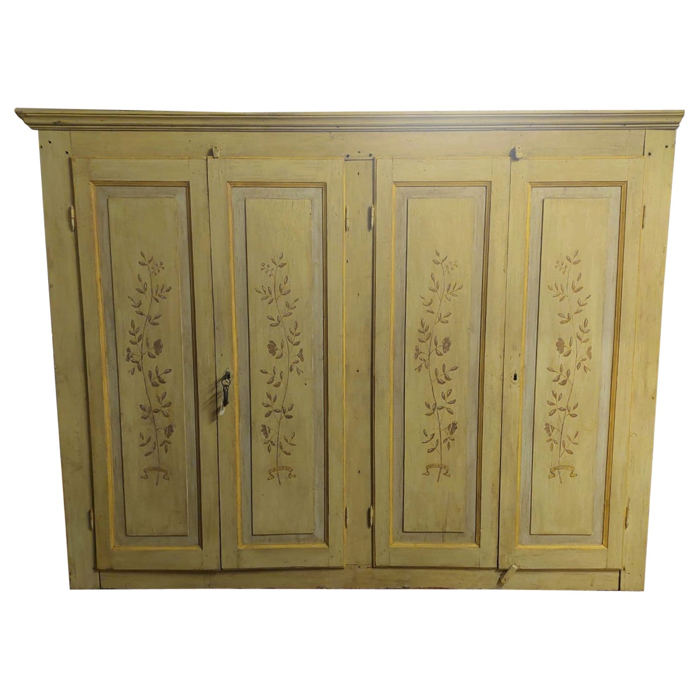 4-door wardrobe in lacquered and painted wood, Italy For Sale