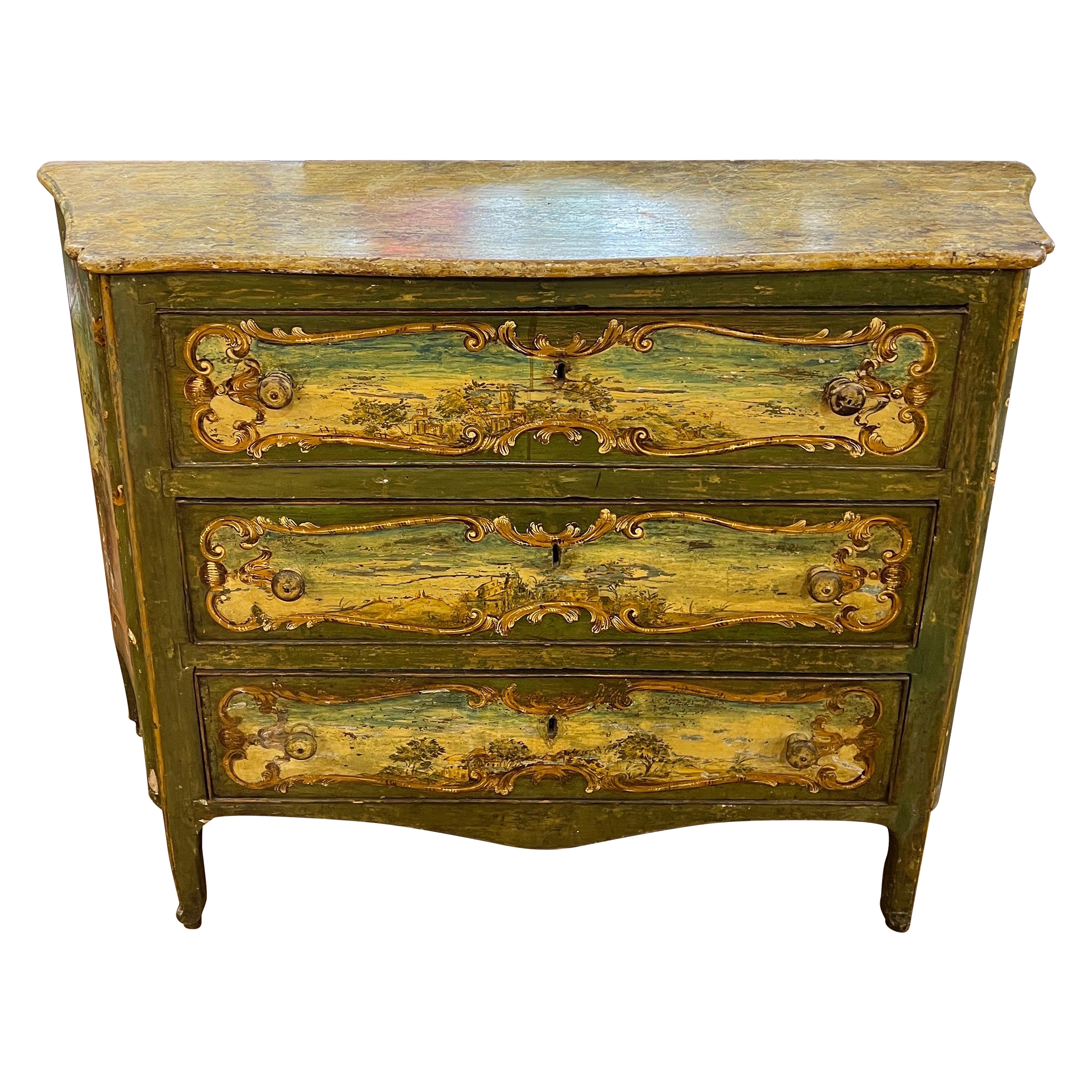 18th Century Louis XV Wood Painted  Chest of Drawers 1700-1750