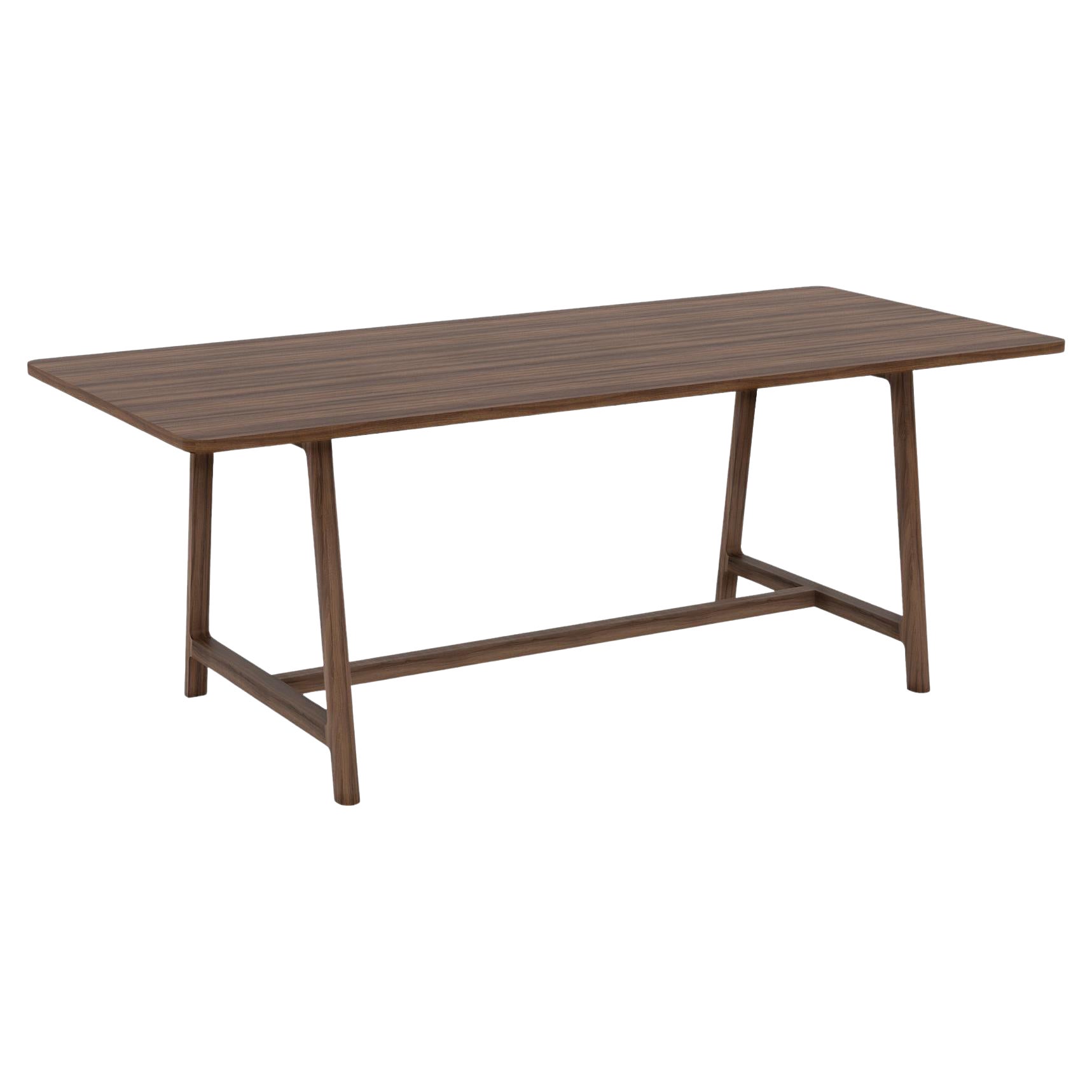 Minimalist Modern Table in Walnut Wood Frame Collection For Sale