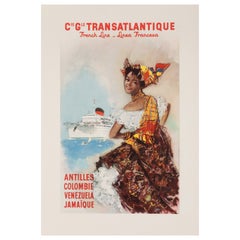 Brenet, Original Vintage Poster, CGT, Antilles, Jamaica Venezuela Colombia 1955 
