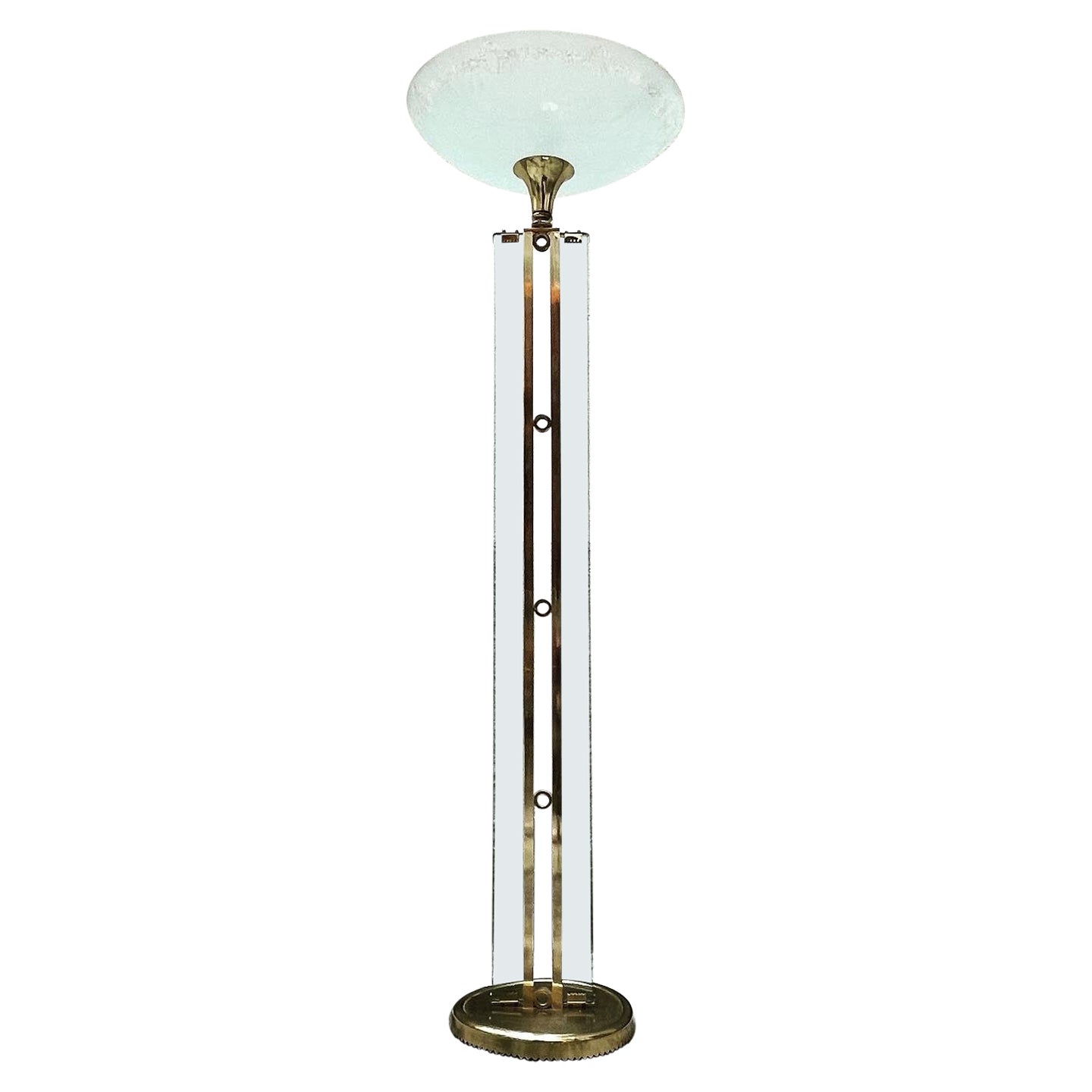 Large Italian Floor Lamp in the Style of Fontana Arte, 1960s For Sale