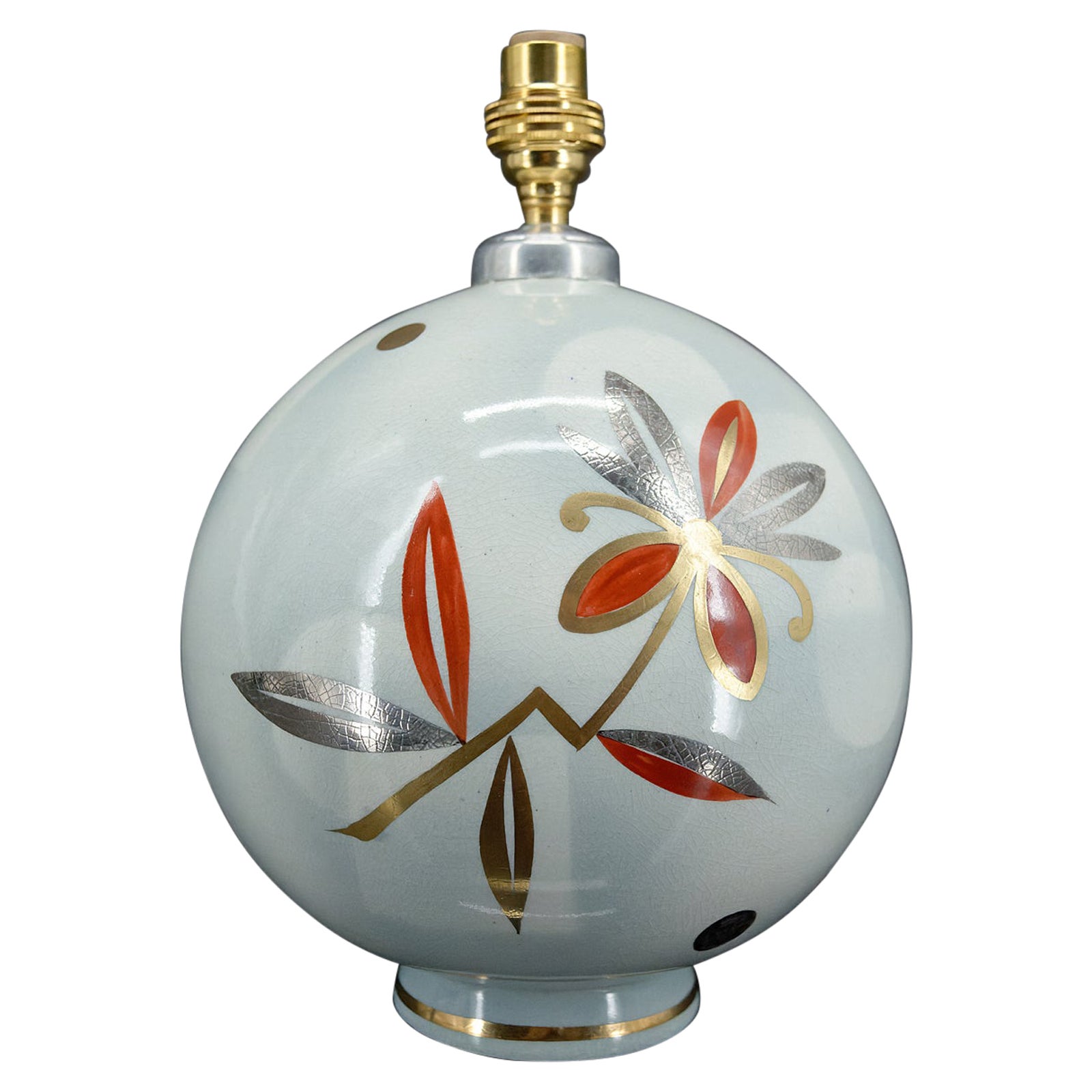 Ball lamp by the Faïencerie de Sainte Radegonde for Primavera, Art Deco, France For Sale