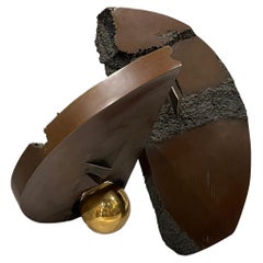 Arnaldo Pomodoro Attributed Abstract Bronze Sculpture of Disc