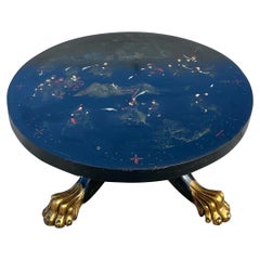 Antique Early 20th Century Lacquered Claw Foot Coffee Table