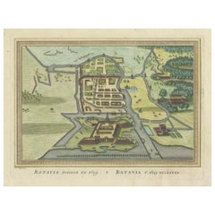 1763 Batavia: A Detailed Bird's-Eye View of Jakarta in the Dutch Colonial Era