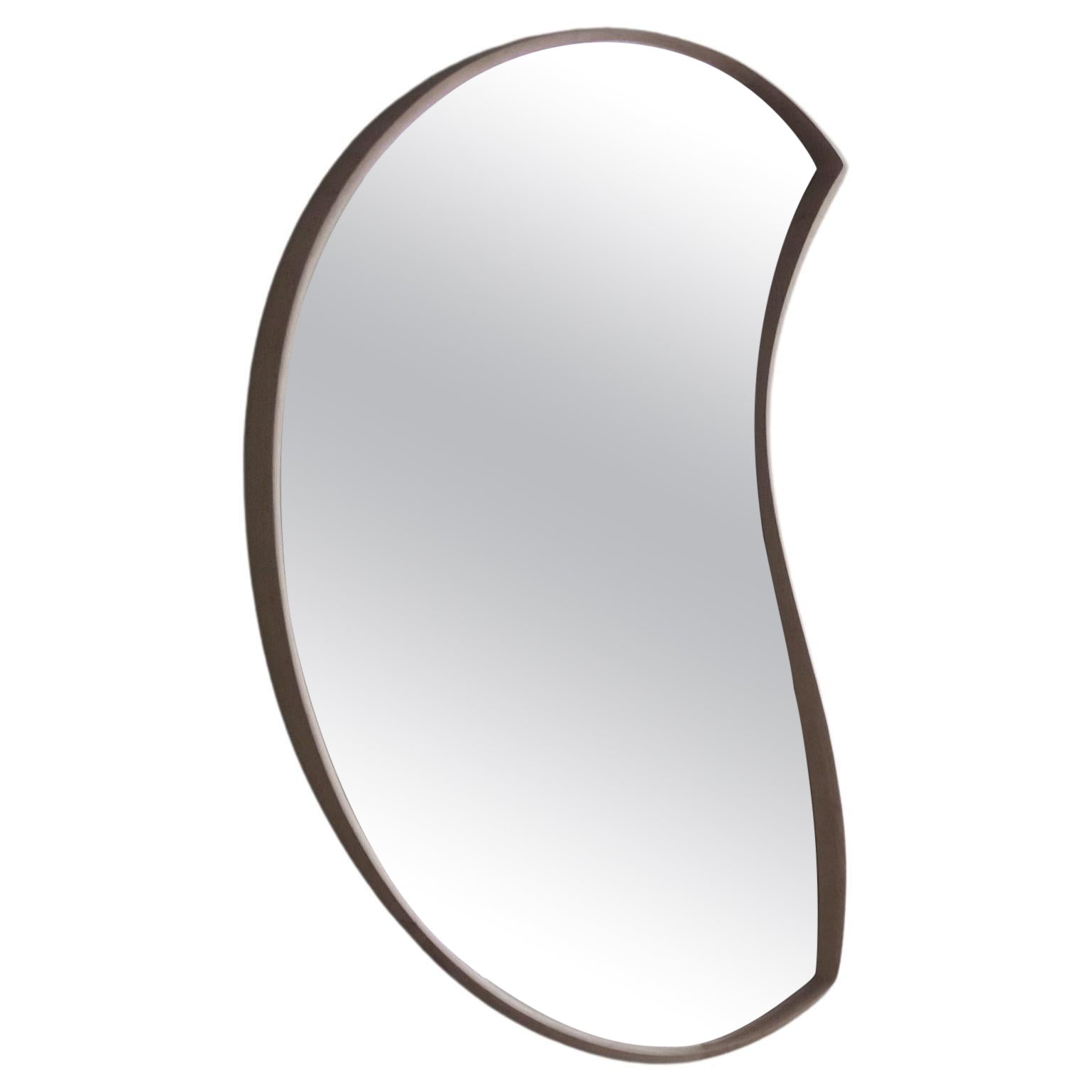 Asymmetric Wood Mirror, Organic Moon Wall Mirror (Medium) by Soo Joo 