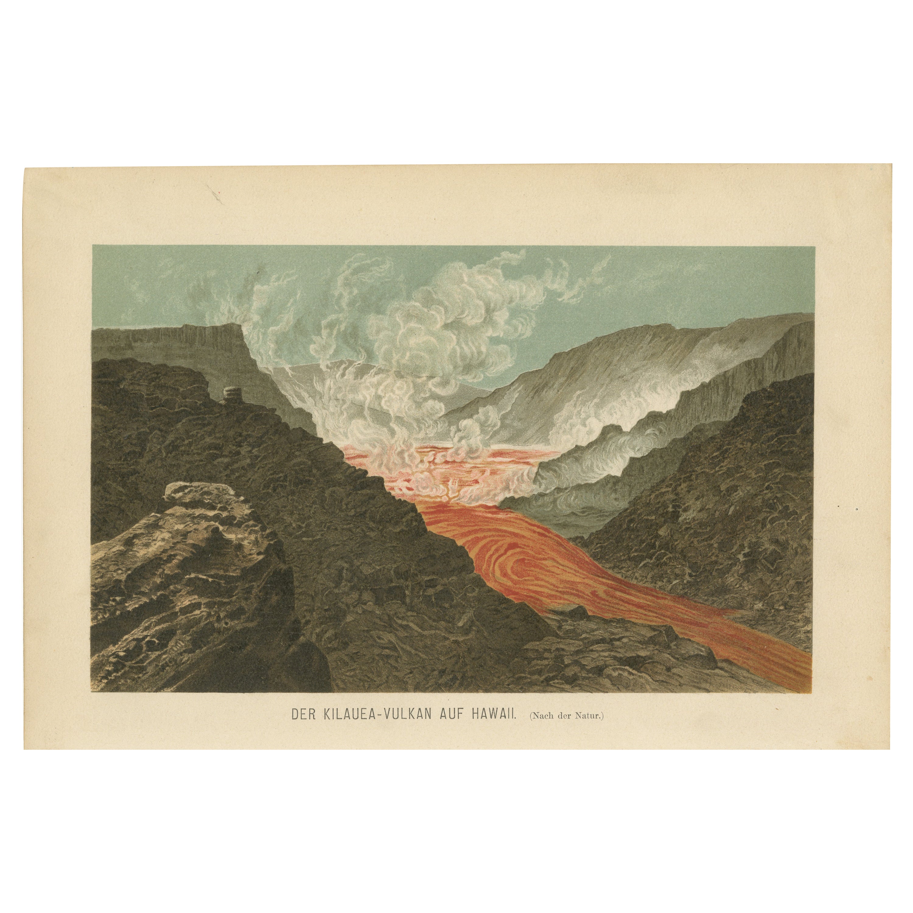 Fiery Majesty: The Volcano Eruption of Kilauea on Hawaii, 1895 For Sale