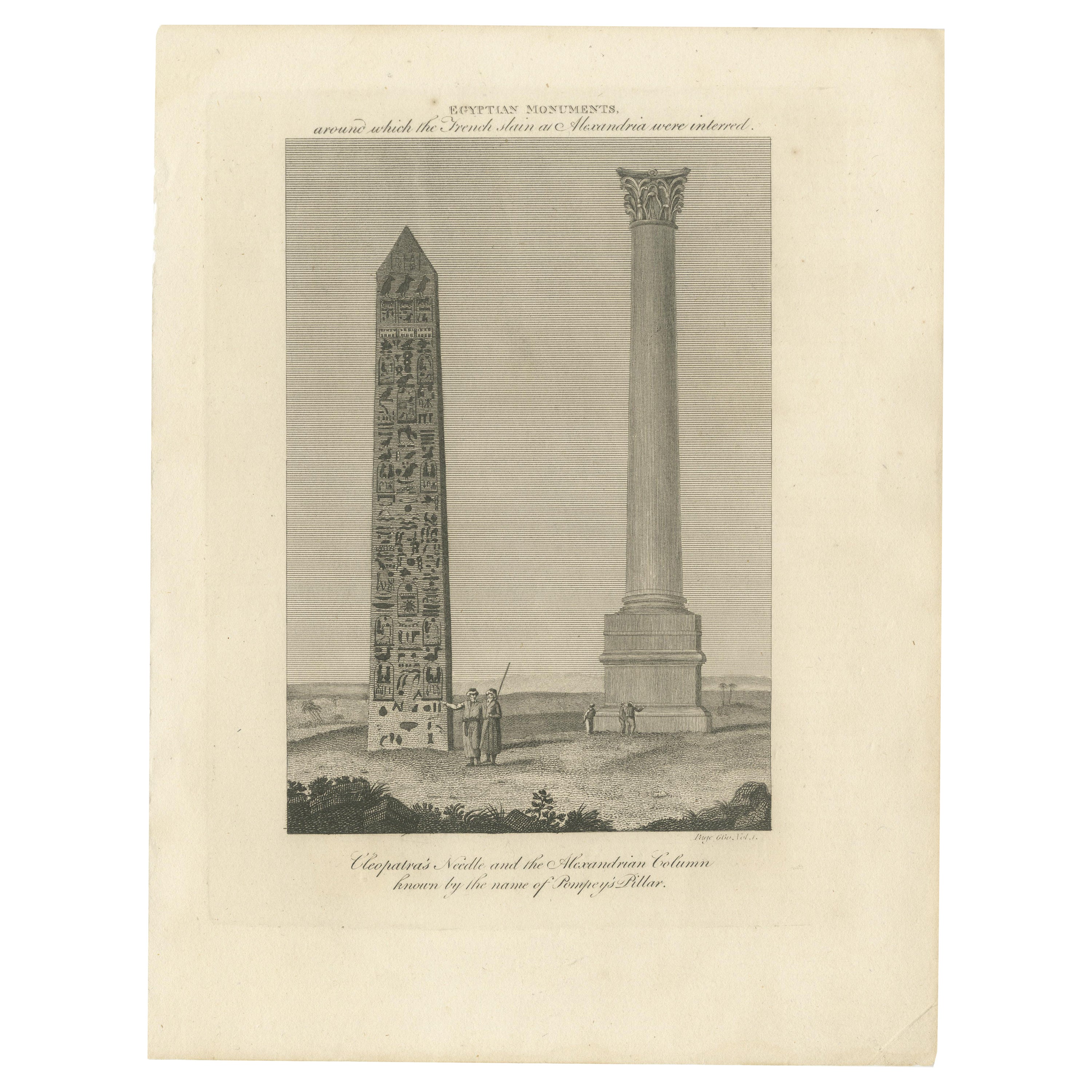 Cleopatra's Needle and Pompey's Pillar: Monuments of Ancient Alexandria, 1815 For Sale