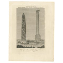 L'aiguille de Cléopâtre et le pilier de Pompey : Monuments de l'Antiquité d'Alexandrie, 1815
