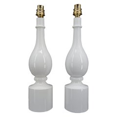 Vintage Pair of white lamps by Philippe Capelle, France, Circa 1970