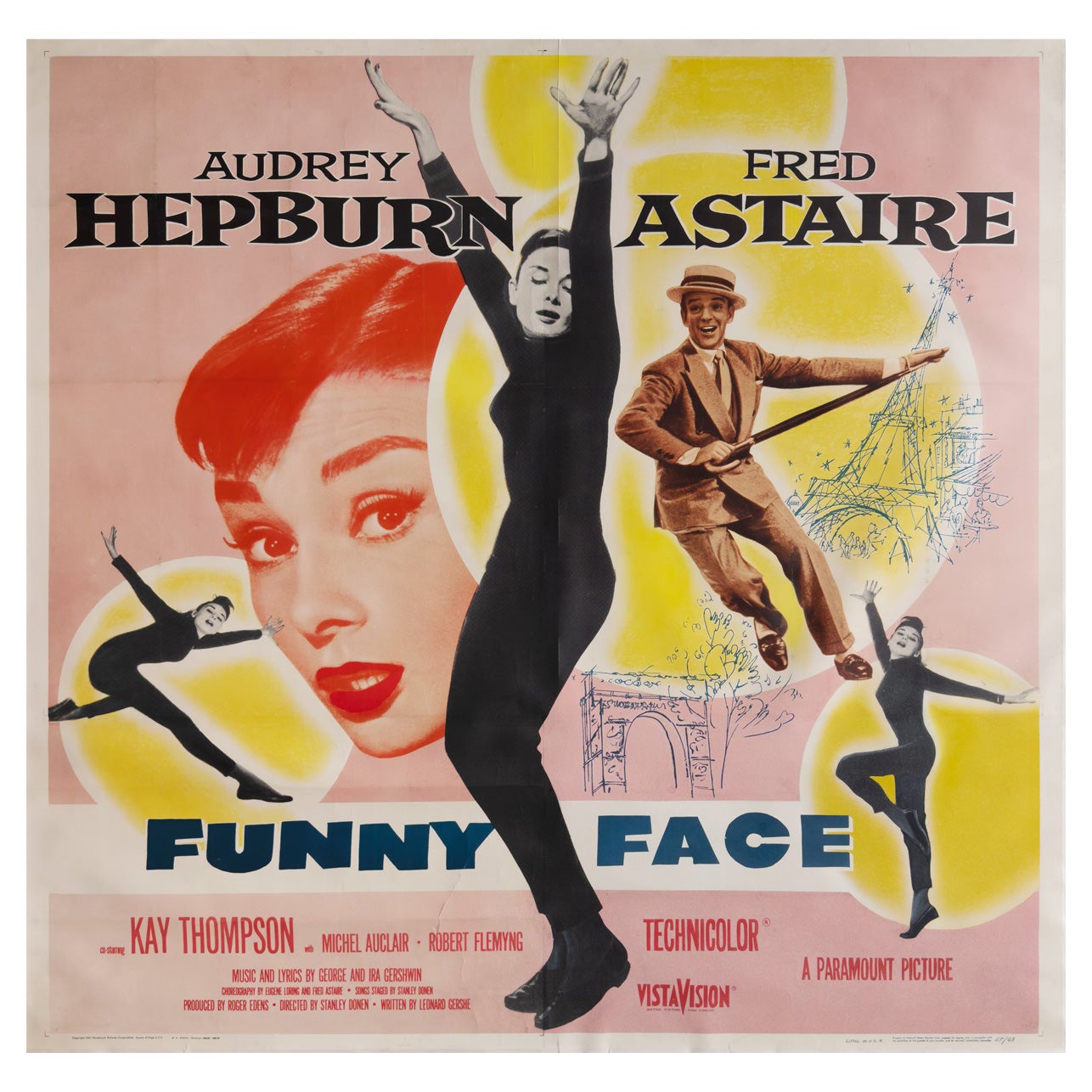 Funny Face 1957 US 6 Sheet Film Poster For Sale