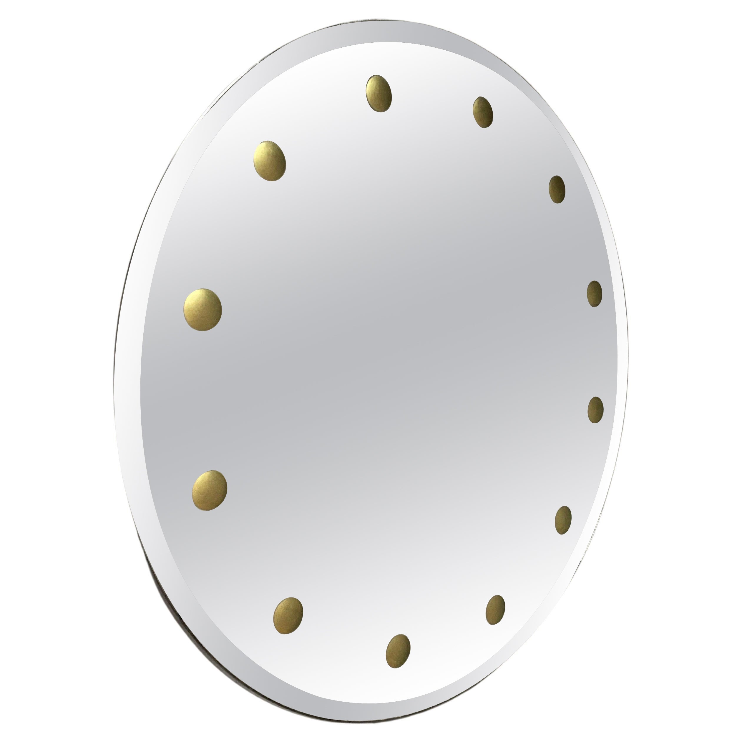 A Circular Bevelled Mid Century Italian Mirror  For Sale