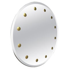 A Circular Bevelled Mid Century Italian Mirror 