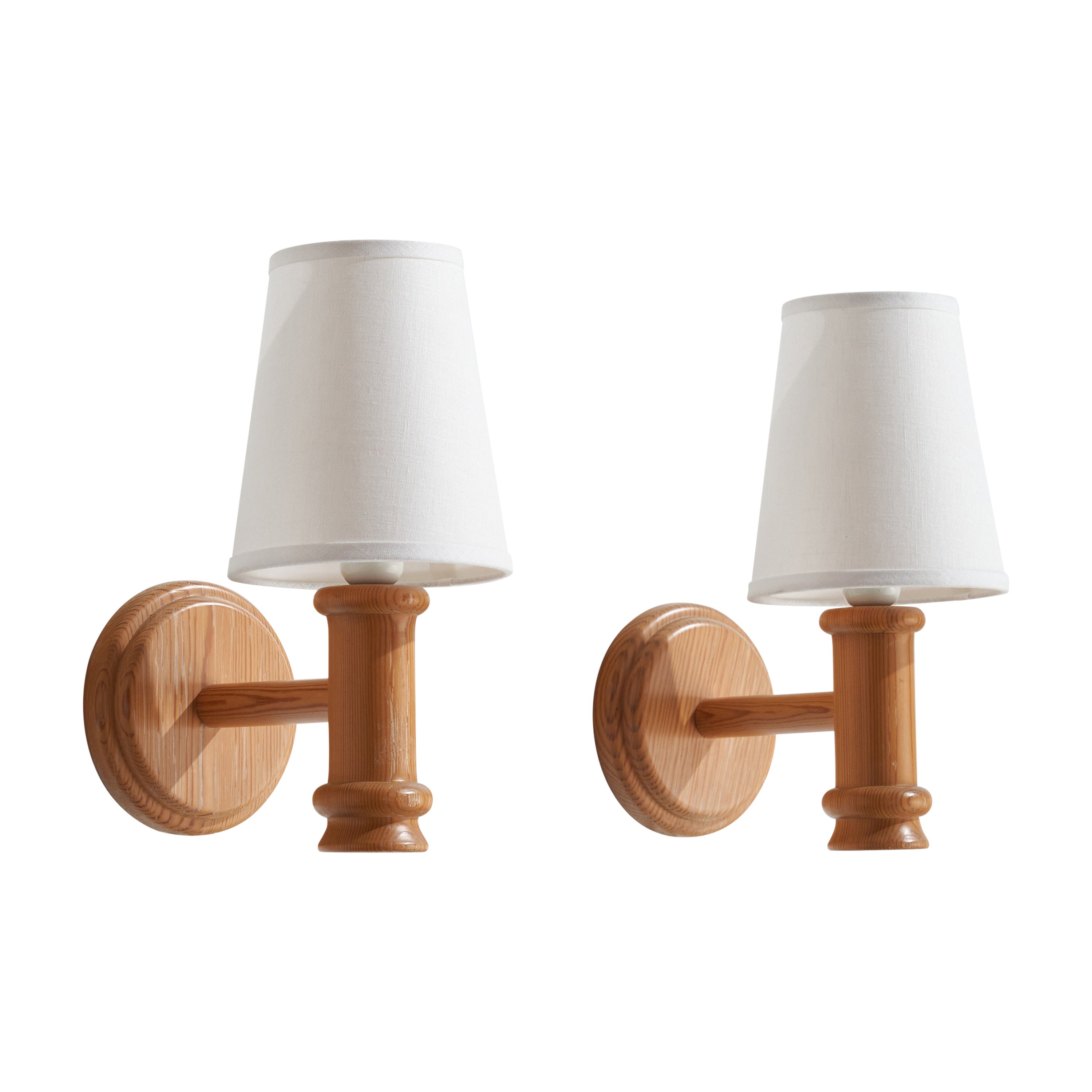 Swedish Designer, Wall Lights, Pine, Fabric, Sweden, 1970s For Sale at  1stDibs