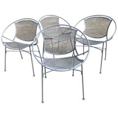 Vintage tempestini for salterini gray radar chairs - set of 4