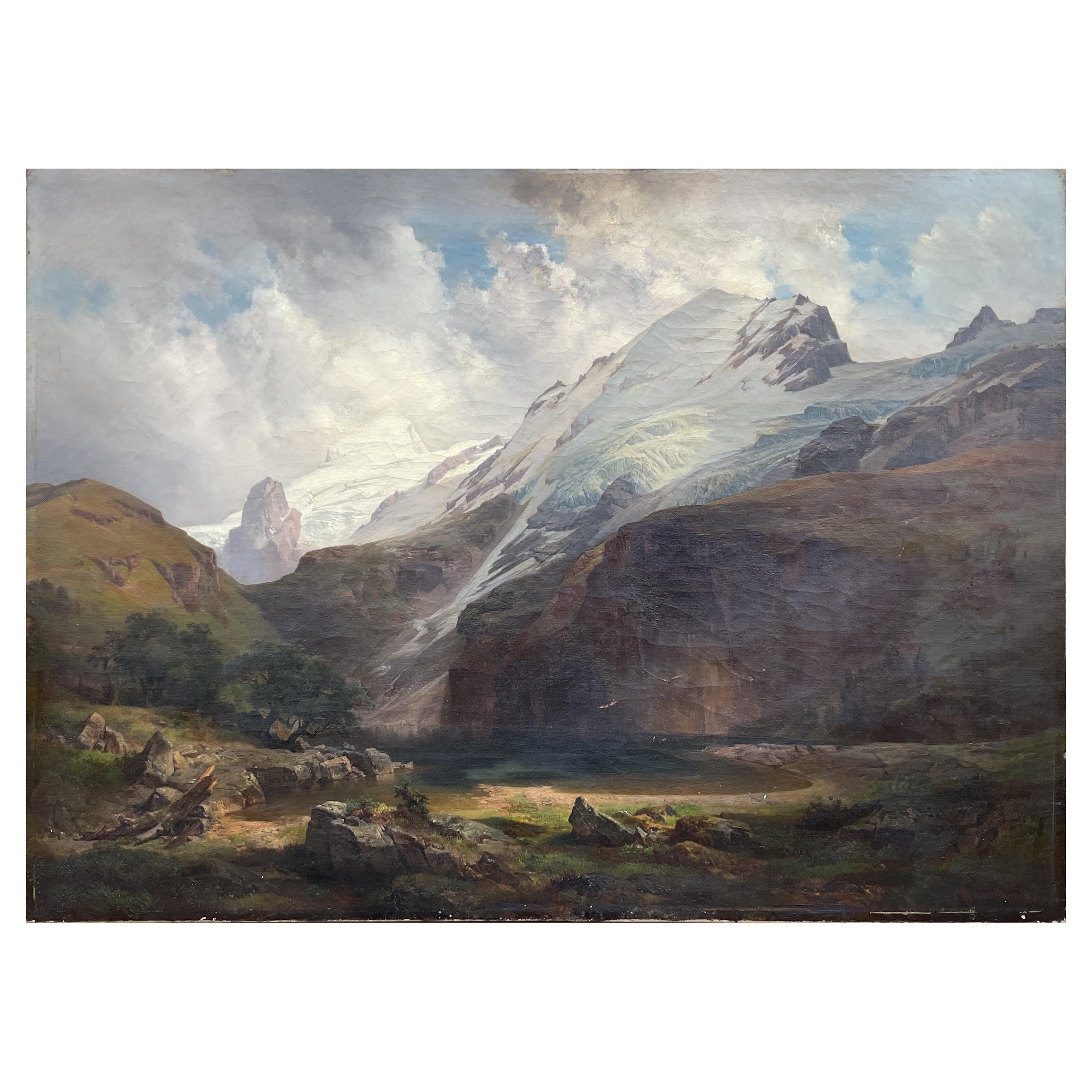 Anton Hansch, Il monte Titlis con il lago Engstlensee in Svizzera For Sale