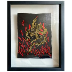 El Diablo. From The Ventura Series.  Embroidery thread on canvas