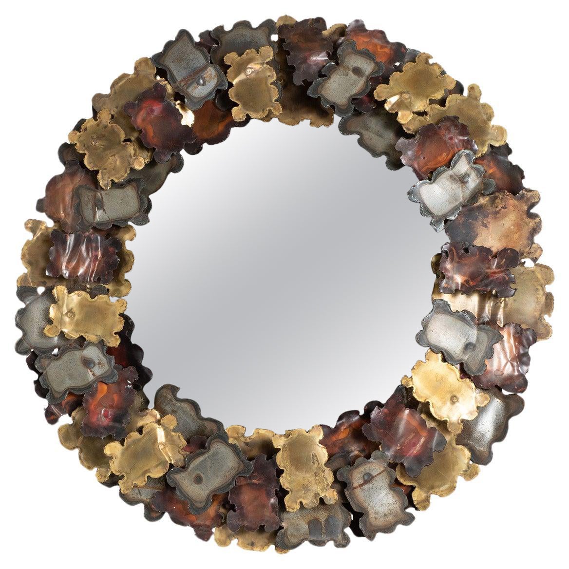 Torch Cut Mixed Metal Brutalist Mirror