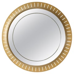 Vintage Perforated Brass Backlit Mirror by Hillebrand