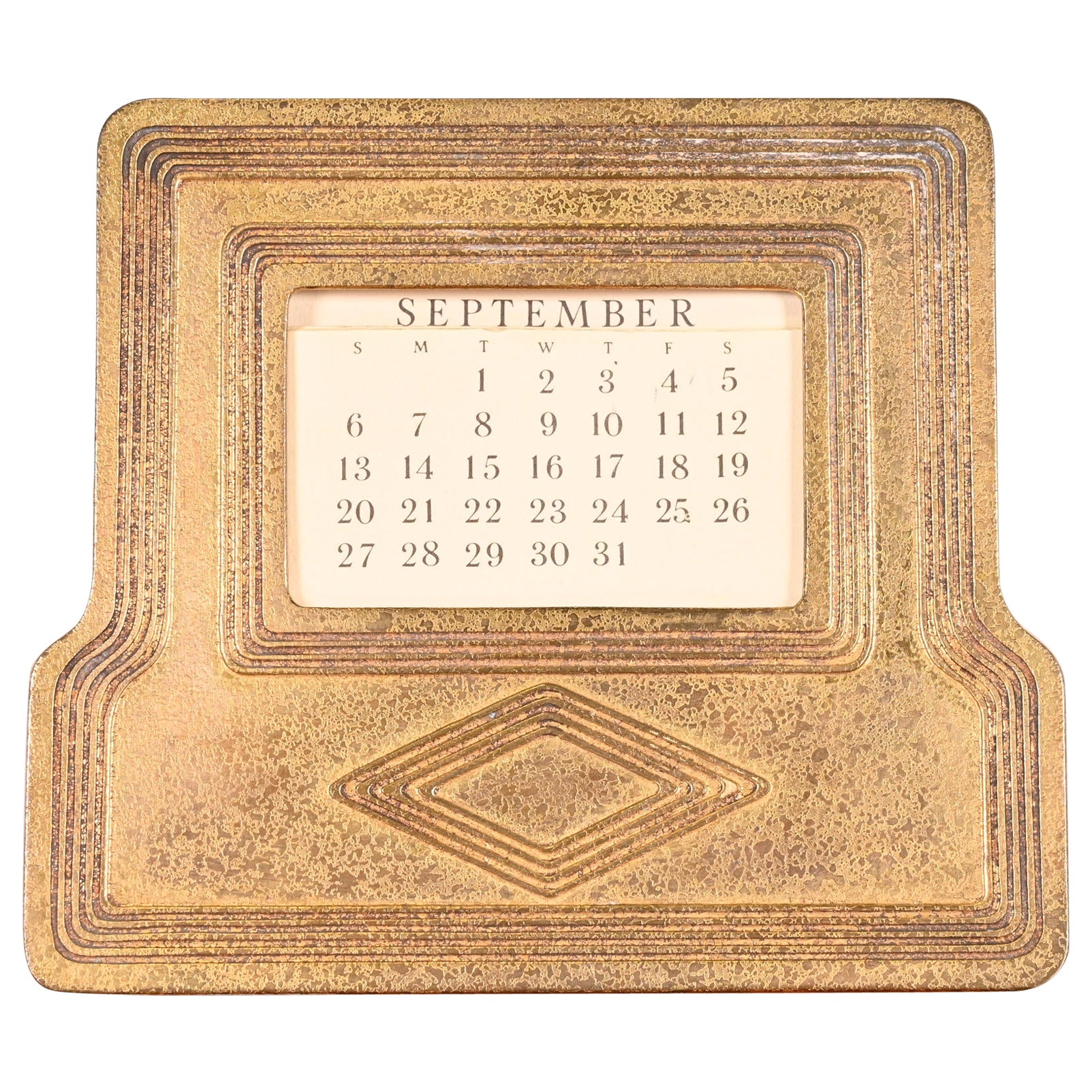 Tiffany Studios New York Graduate Bronze Doré Kalenderrahmen oder Bilderrahmen