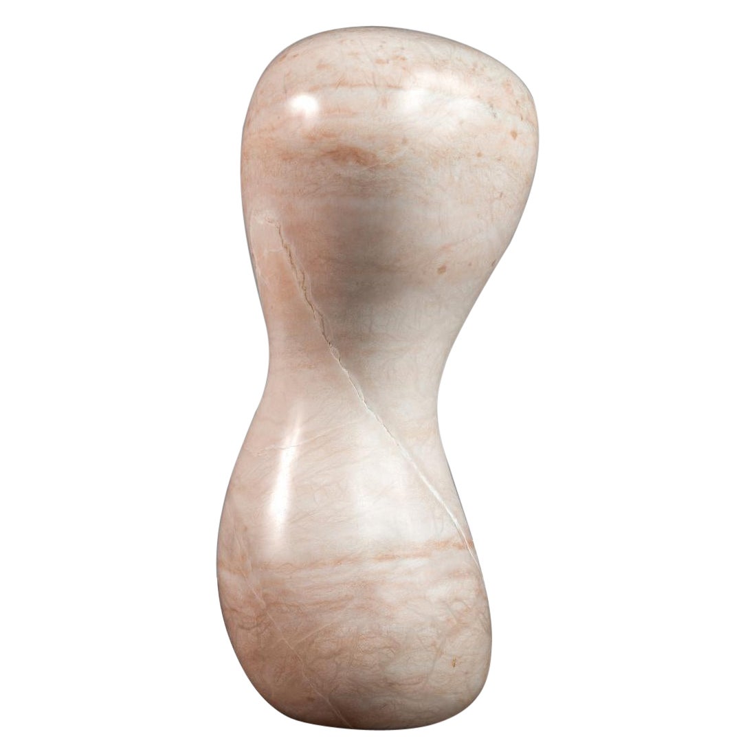 Abstract Oblong "Arrokoth" Sculpture in Solid Alabaster by Mark Leblanc, USA  For Sale
