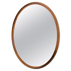 Uno & Östen Kristiansson, Round Rosewood mirror by Luxus, Vittsjö. Sweden, 1960s