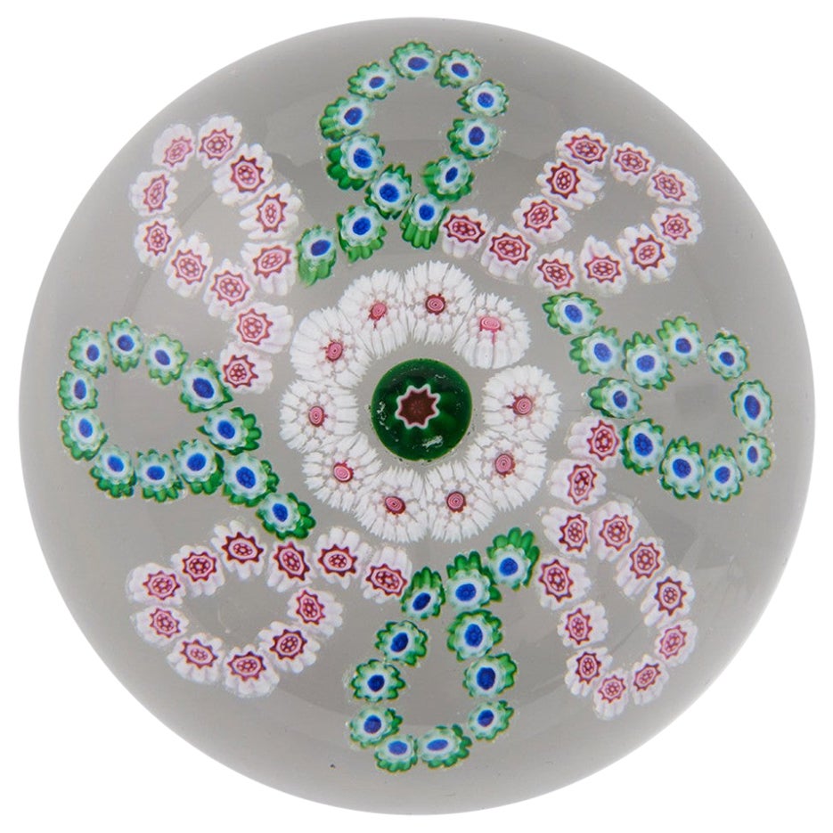 Antique Baccarat Millefiori Garland Paperweight c1880 For Sale