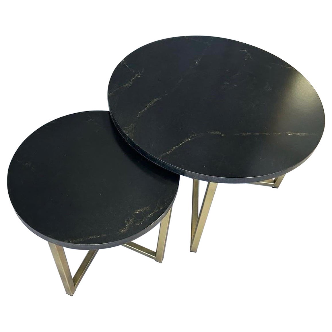 Handmade Nesting Tables, Set Side Coffee Tables Handcrafted by French Designer For Sale