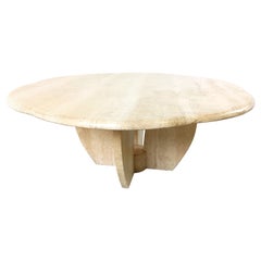 Vintage flower shaped travertine coffee table, 1970s