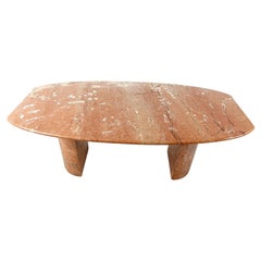 Used Red Marble oval dining table, 1970s 