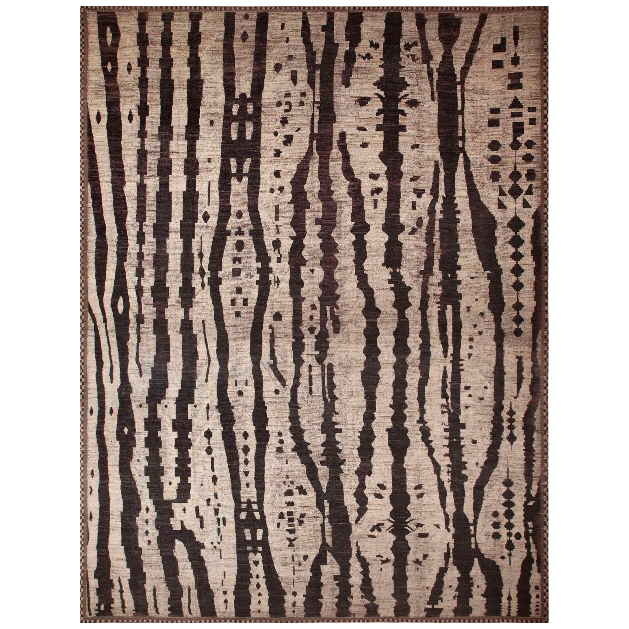 Collection Nazmiyal - Tapis tribal géométrique et surdimensionné audacieux 19'5" x 25'7" en vente