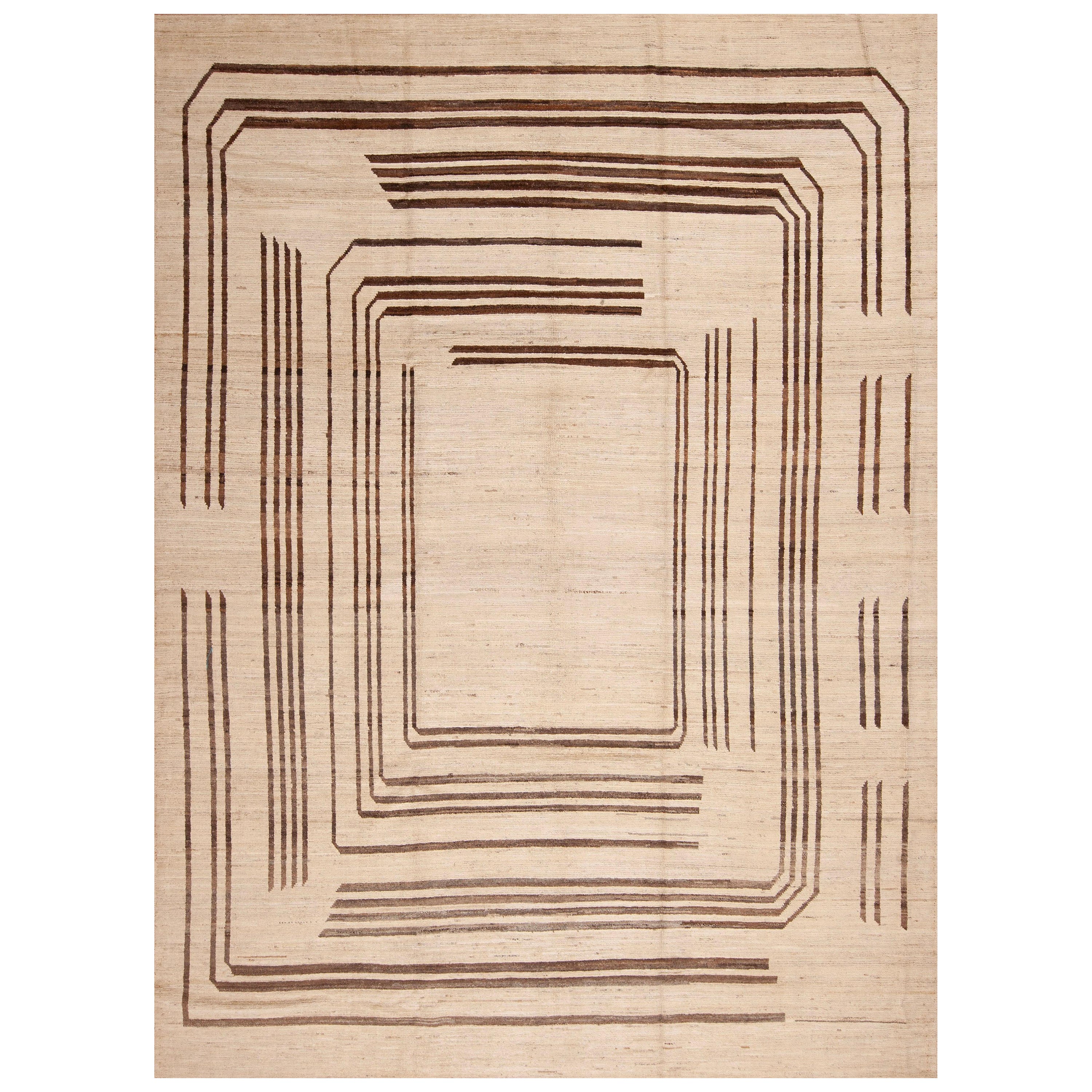 Nazmiyal Kollektion Geometrischer quadratischer moderner Teppich in Zimmergröße 8'7" x 11'9"