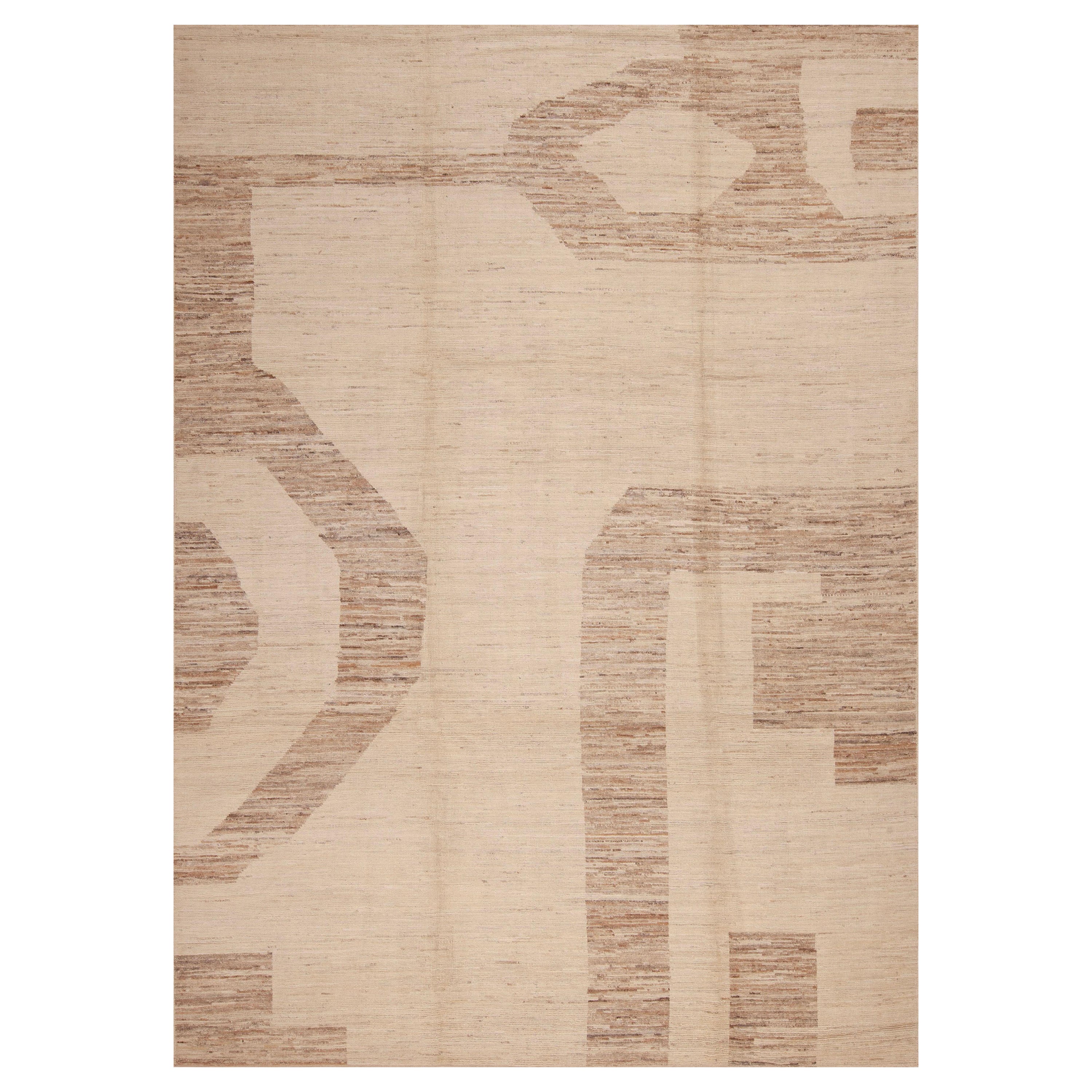Collection Nazmiyal, tapis tribal géométrique moderne de taille 8'7" x 11'10" en vente