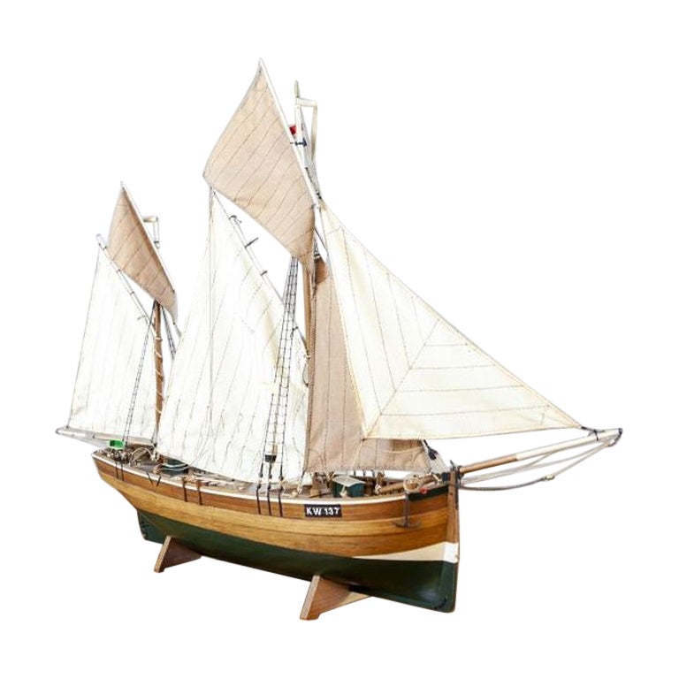 Detailed Model of Dutch Sailing Ship From the 1930s-1940s For Sale