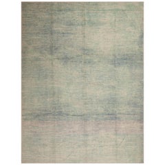 Nazmiyal Kollektion Grüner künstlerischer moderner Teppich in Seafoam-Farbe 9'3" x 12'
