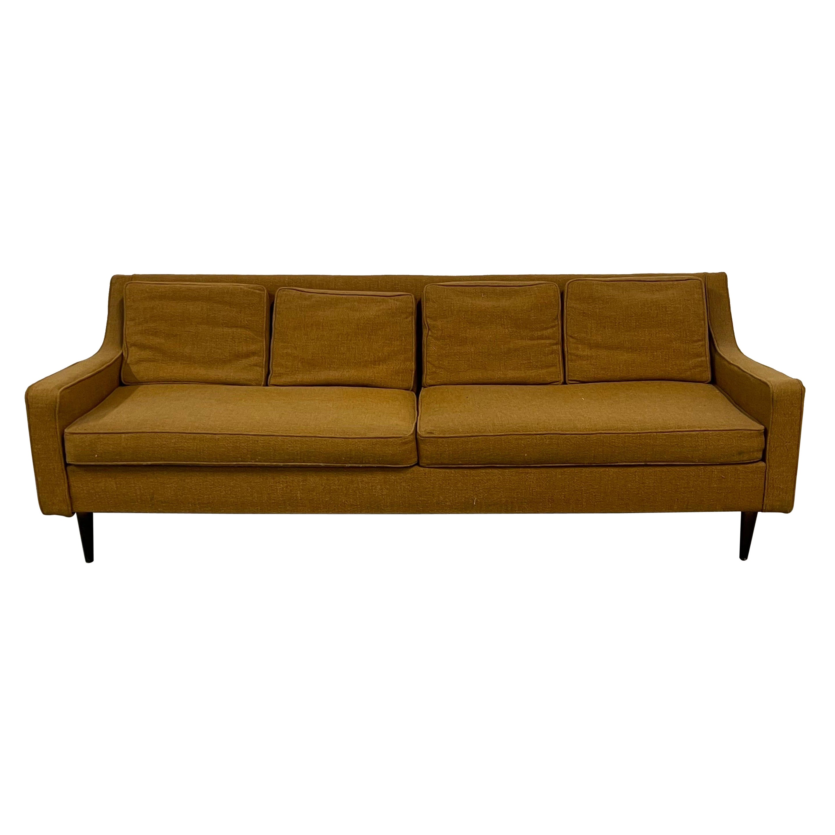 Mid-Century Modern Paul McCobb Style 4 Seat Sofa on Pencil Legs For Sale