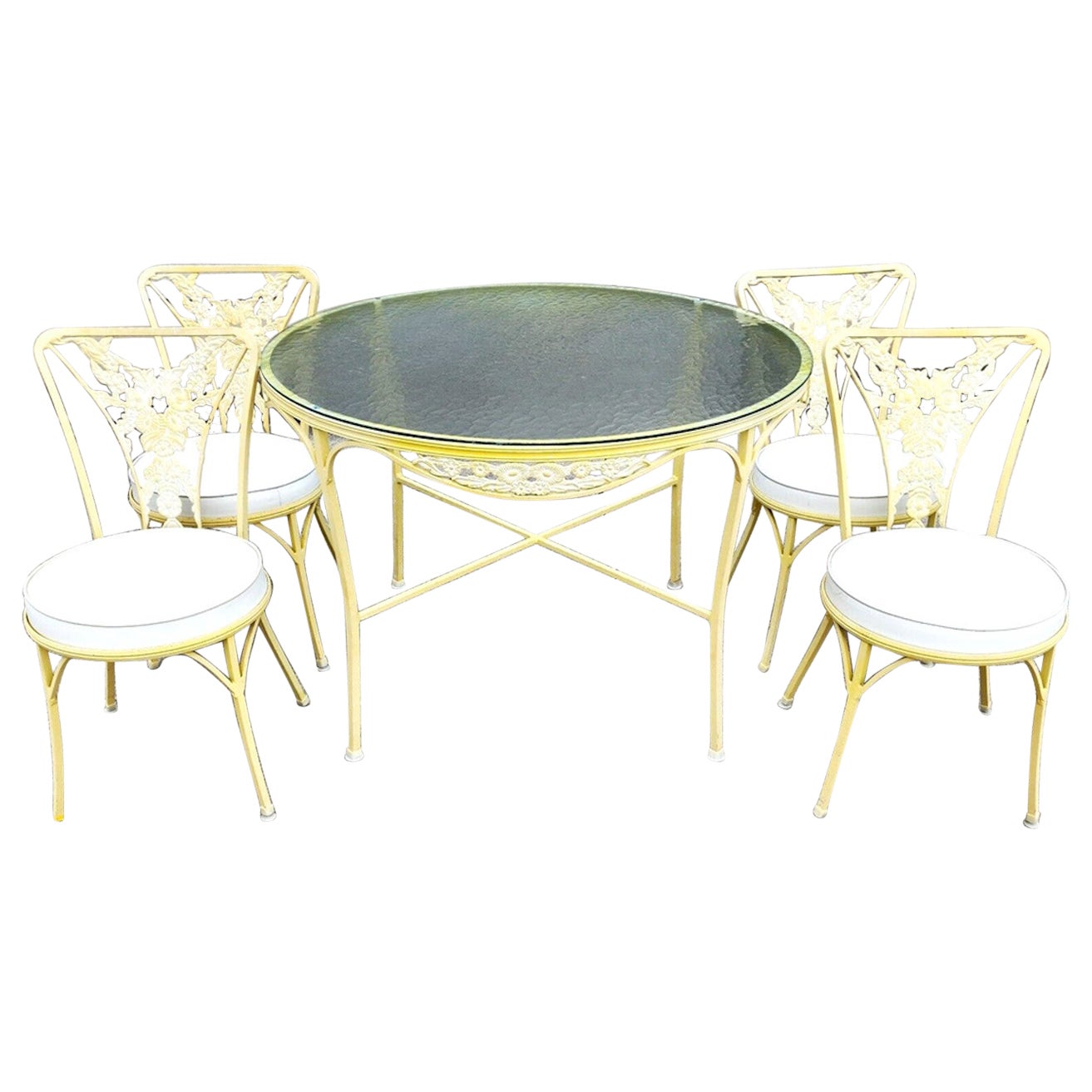 Vintage Outdoor Dining Set Woodard Style For Sale