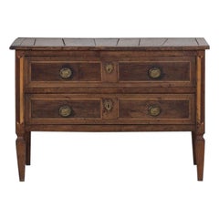 18th c. French Louis XVI Walnut Parquetry Commode