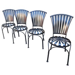 Retro francois carre petite garden chairs - set of 4
