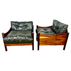 Pair of Unique Brazillian Rosewood Armchairs 1960's