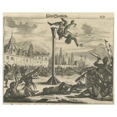 Incisione in rame della conquista e della cultura nella Nuova Spagna di Montanus, 1673