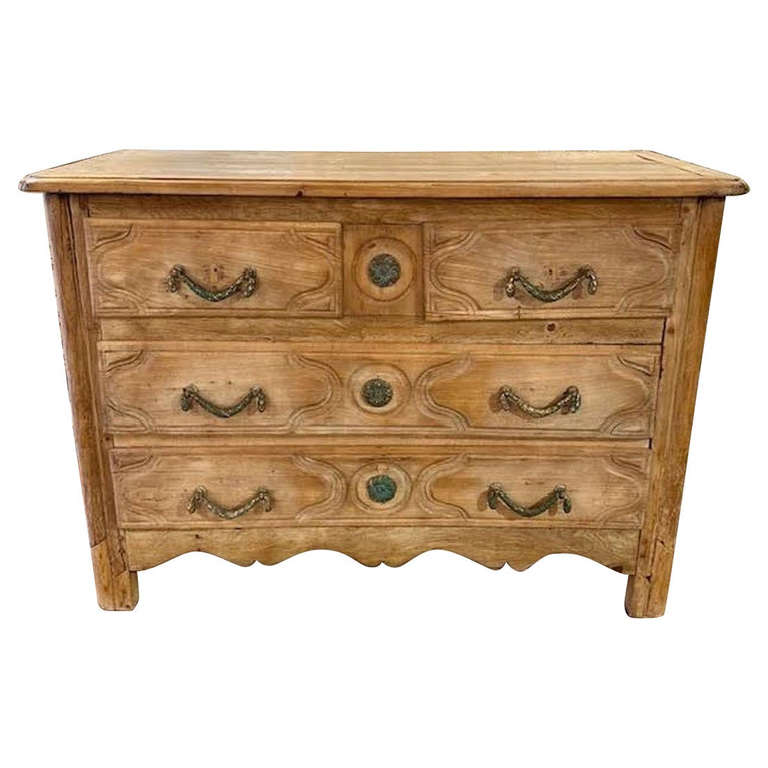 French Provincial Bleached Oak Commode