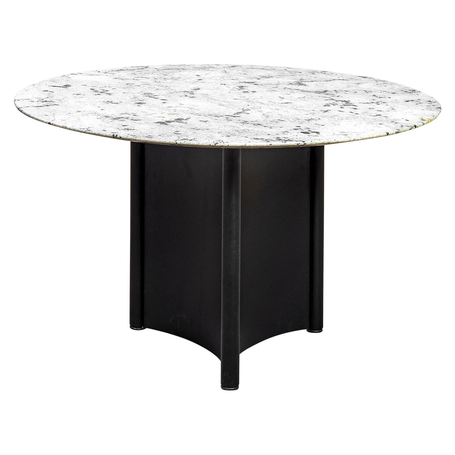 20e siècle Table de salle à manger Luigi Caccia Dominioni modèle Pitagora métal et marbre en vente