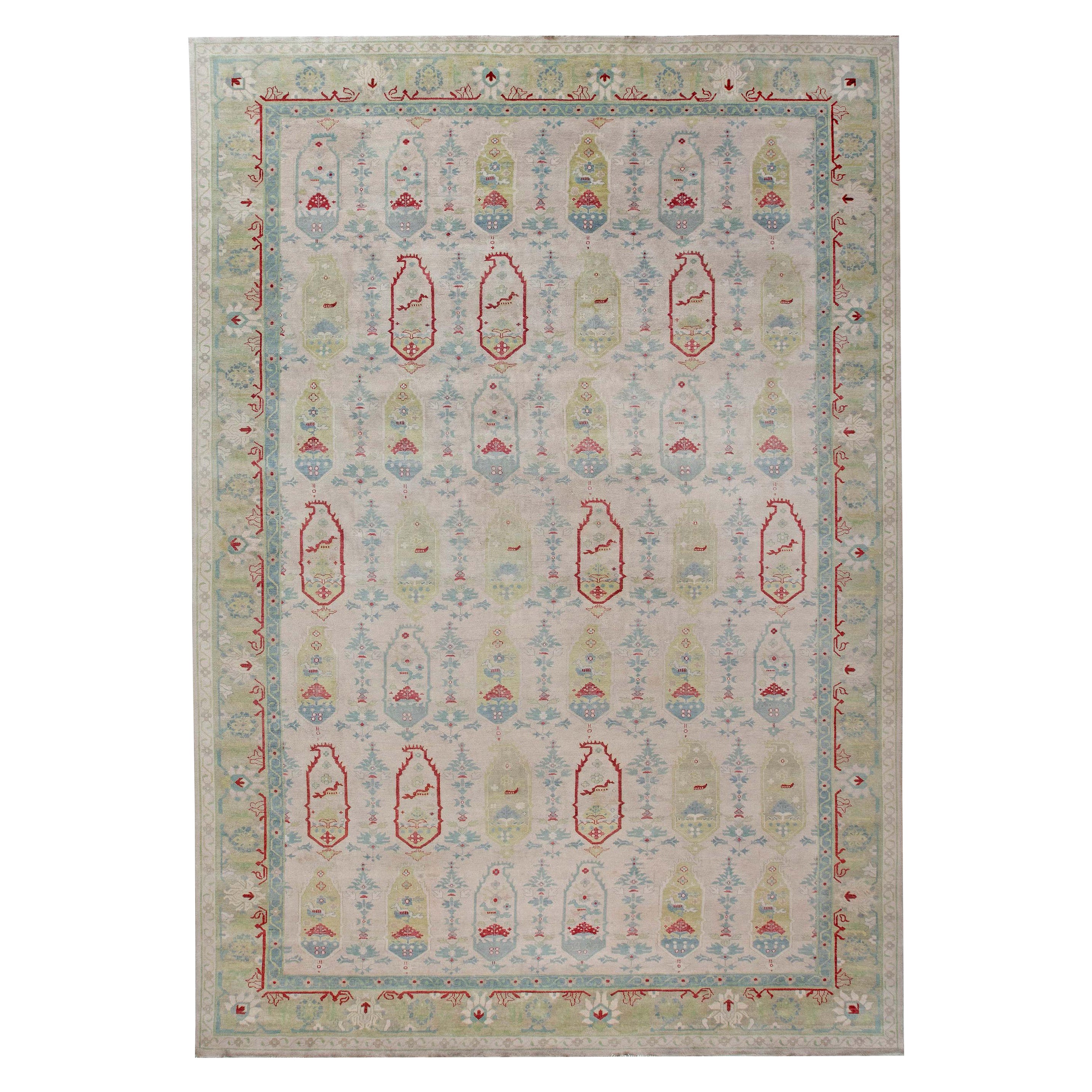 Traditional Oushak Design Handmade Wool Rug by Doris Leslie Blau