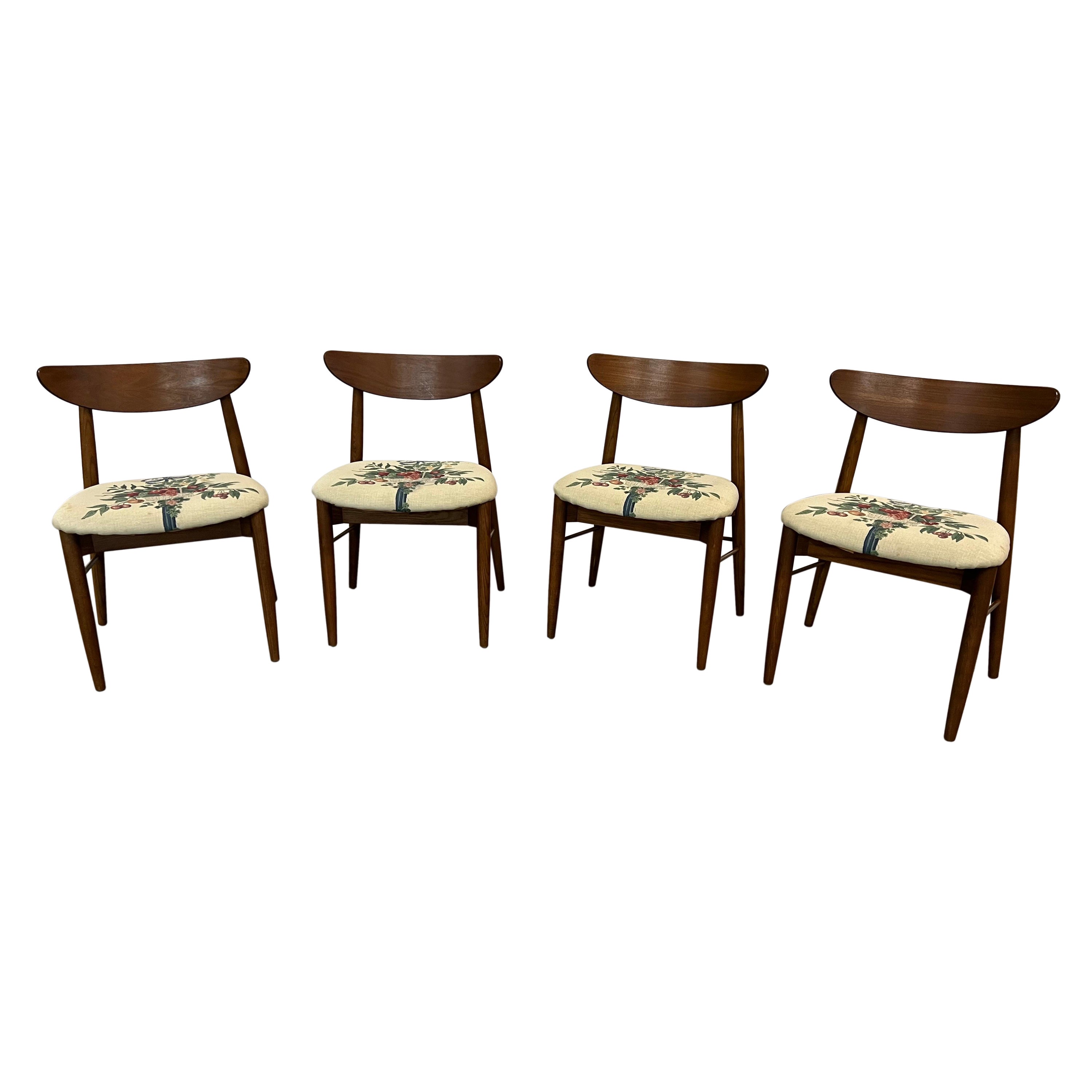  Set of 4 Mid-Century Modern H Paul Browning Shell Back Dining Chairs