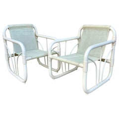 Pair of Vintage Tubular PVC Club Chairs